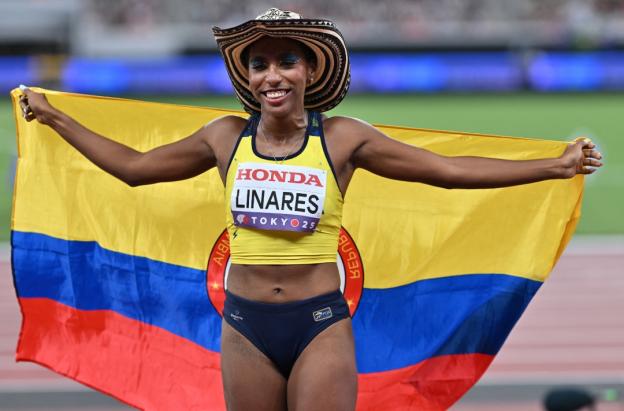Medalla de bronce para Natalia Linares. / Foto: AFP.