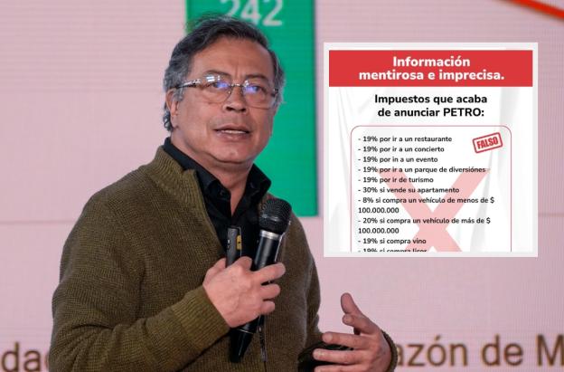 Petro sobre fake news de la Ley de Financiamiento. / Fotos: Presidencia y MinHacienda.