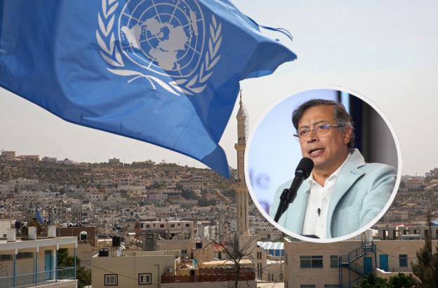 Petro sobre propuesta ante la ONU. / Fotos: AFP y Presidencia.