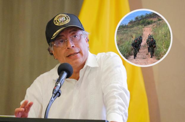 Petro sobre secuestro de 45 militares en el Cauca. / Fotos: Presidencia y Ejército.