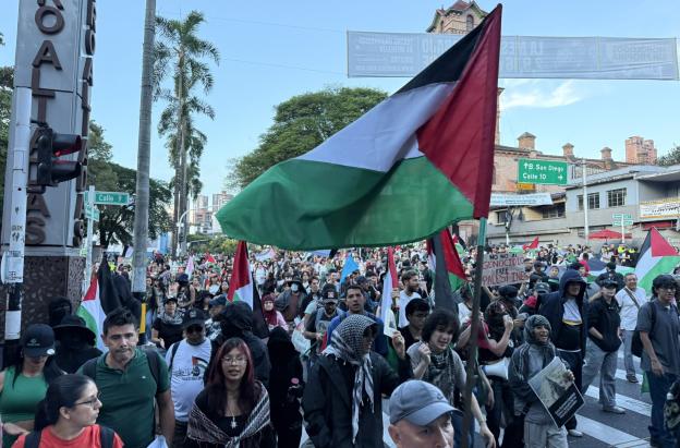 Protestas a favor del pueblo palestino en Medellín