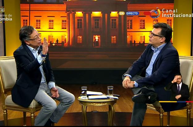 Presidente Petro en entrevista con RTVC