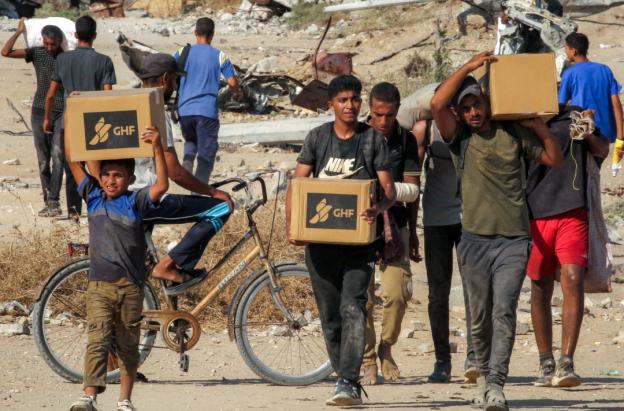 Ayuda humanitaria en Gaza. / Foto: AFP.