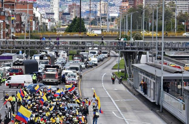 Protestas de motociclistas. / Foto: AFP.