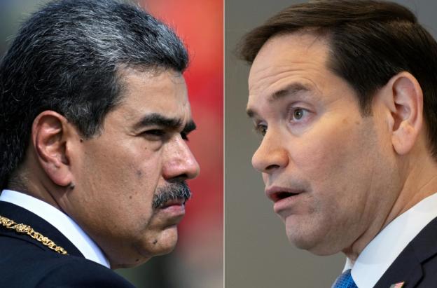 Nicolás Maduro y Marco Rubio. / Foto: AFP.