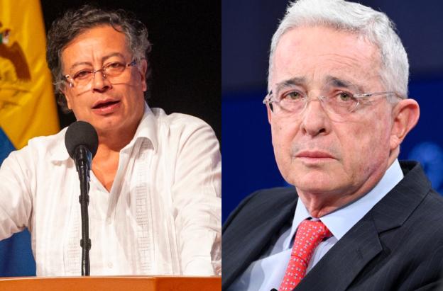 Petro sobre Uribe Vélez. / Fotos: AFP.