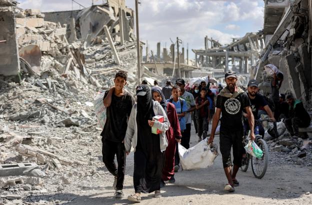 Regreso a Franja de Gaza. / Foto: AFP.