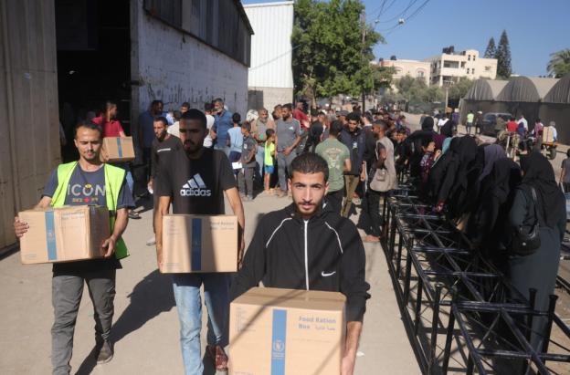 Ayuda humanitaria en Gaza. / Foto: AFP.