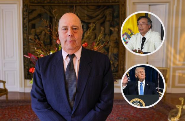 Embajador Daniel Garcia-Peña y detalles de la llamada. / Fotos: AFP y Presidencia.