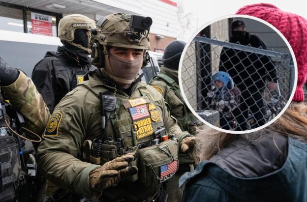 Detienen a niño de 5 años en redada del ICE. / Fotos: AFP y Colegio Columbia Heights. 