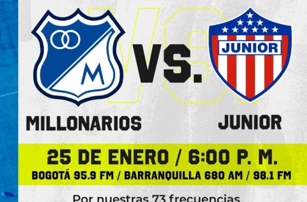 Millonarios vs. Junior. / Foto: Radio Nacional.