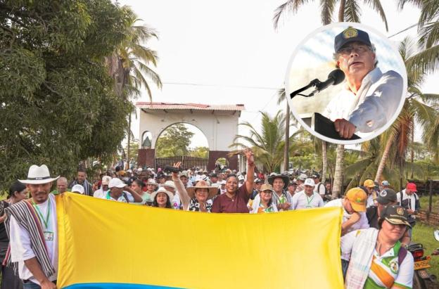 Petro sobre hacienda La Virgen del Cobre. / Fotos: ANT y Presidencia.