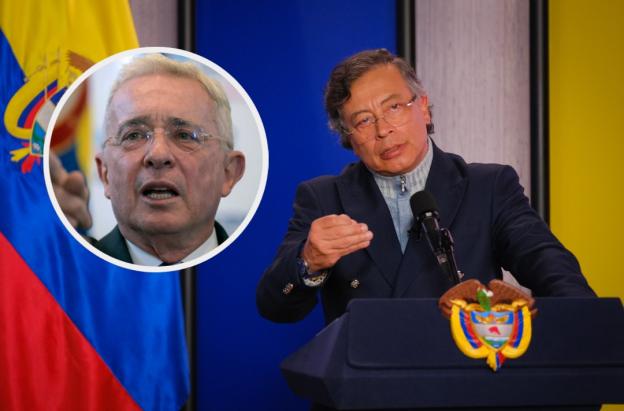 Petro le responde a Uribe. / Fotos: Presidencia y AFP.