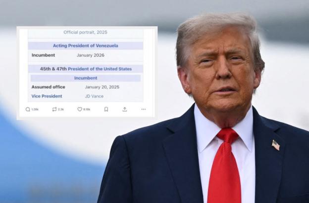 Trump con imagen alterada en Truth Social. / Foto: AFP y Truth Social.