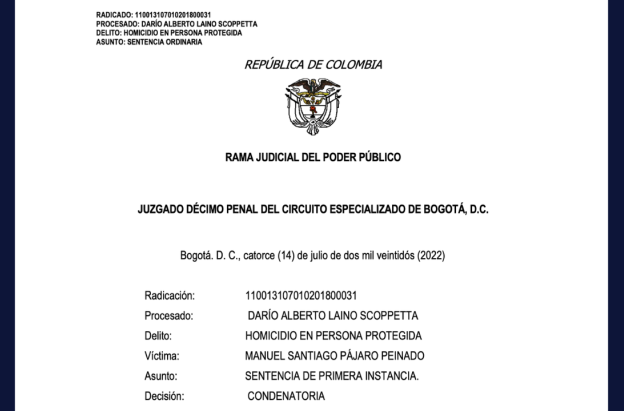 Condena de 30 años contra Darío Laíno Scopetta por doble homicidio.