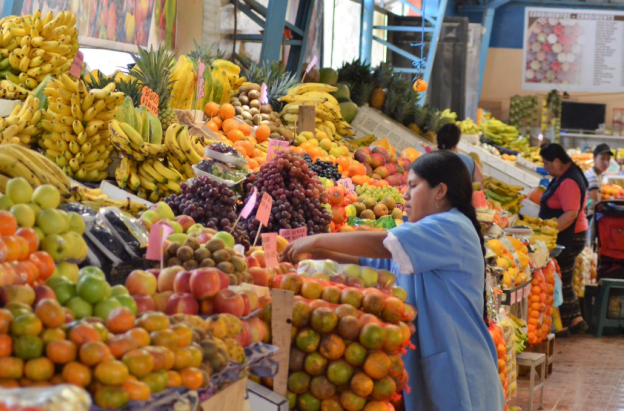 mercado de alimentos, frutas y verduras