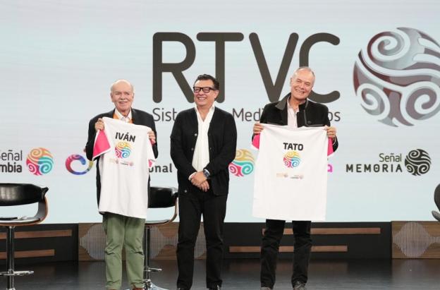 Iván Mejía y Tato Sanint en RTVC. / Foto: Pablo Pulido - RTVC.