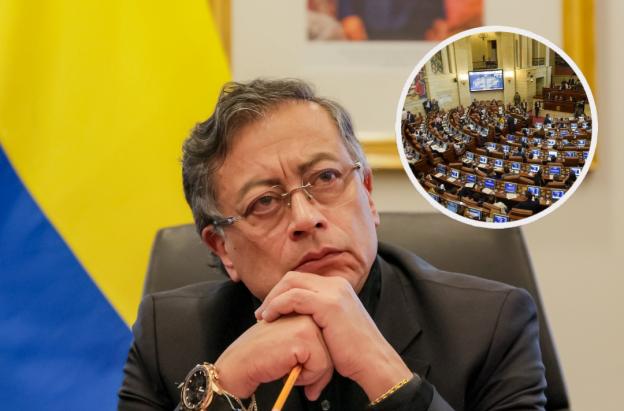 Petro lanza pullas a congresistas. / Fotos: Presidencia y Redes sociales.