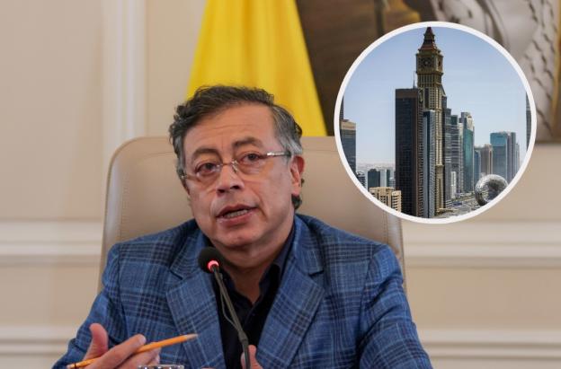 Petro sobre narcotraficantes en Dubái. / Fotos: AFP y Presidencia.
