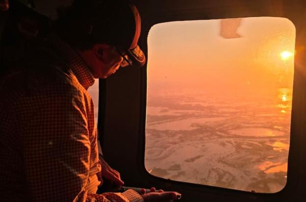 Petro sobrevuela Córdoba tras inundaciones. / Foto: Presidencia.