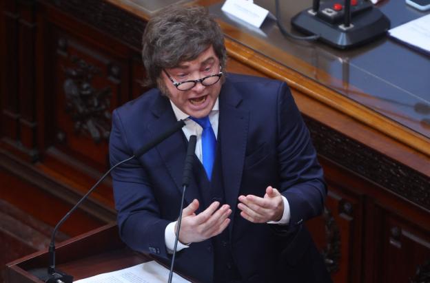 Javier Milei sobre presunto caso de criptomoneda. / Foto: AFP.