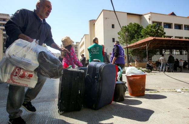 Desplazamiento en el sur del Líbano. / Foto: AFP.