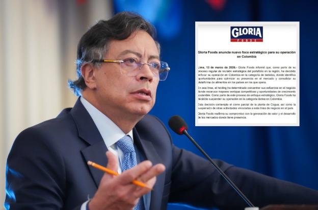 Petro sobre salida de Grupo Gloria y sector lechero. / Fotos: Presidencia y Grupo Gloria.