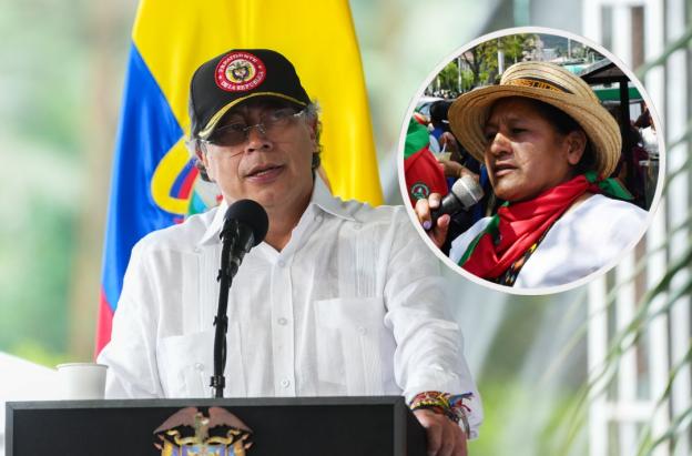 Petro rechaza racismo contra Aida Quilcué. / Fotos: Presidencia y AFP.