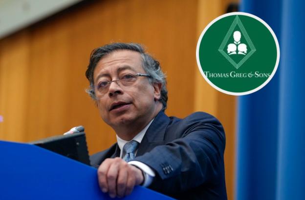 Petro sobre Thomas Greg & Sons. / Fotos: Presidencia y Thomas Greg & Sons.