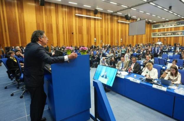 Presidente Petro en Viena. / Foto: X de Gustavo Petro.