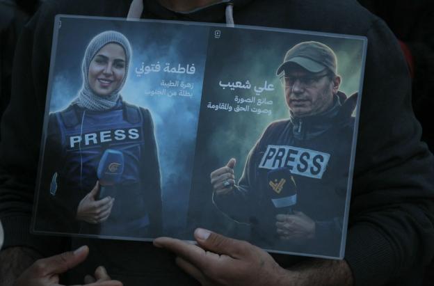 Tres periodistas libaneses asesinados por Israel en el sur del Líbano.