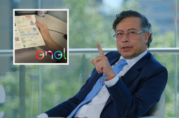 Petro sobre sanción a Enel. / Fotos: Presidencia y Enel.