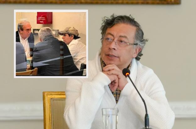 Petro sobre foto de Alejandro Char con Luis Alfredo Ramos. / Fotos: Presidencia y X de Jorge Gómez Pinilla.
