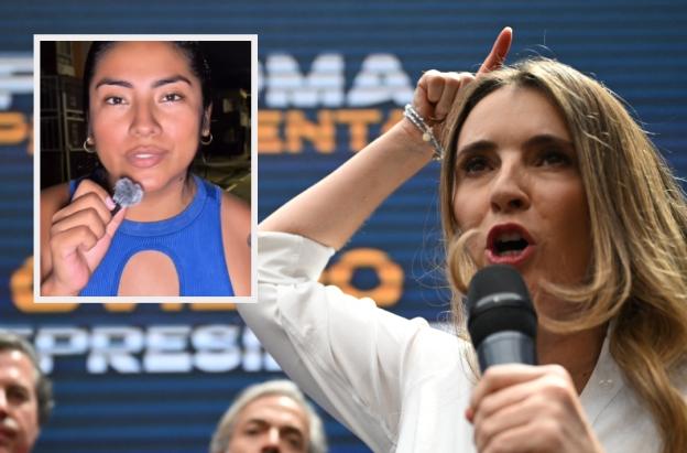 Isabell Sánchez le responde a Paloma Valencia. / Fotos: AFP y video en redes sociales.