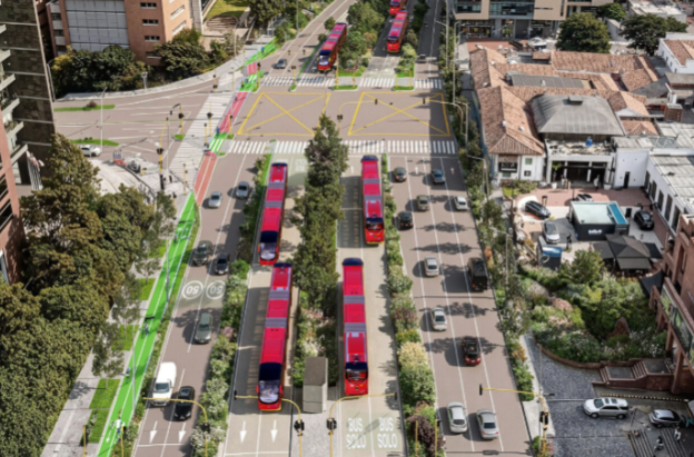 uno de los render del tramo tres del Transmilenio por la Séptima 