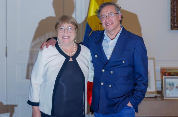 Presidente Petro y Michelle Bachelet. / Foto: X Gustavo Petro. 