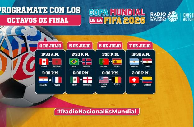 Octavos del Mundial 2026 por Radio Nacional de Colombia