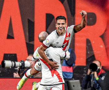 Falcao en celebración de los 100 años del Rayo Vallecano