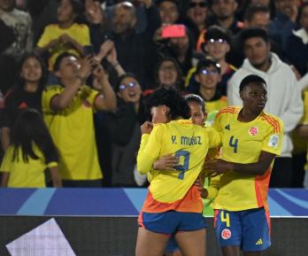 Yésica Muñoz anotó el gol de la victoria de Colombia vs. Camerún. / Foto: AFP.