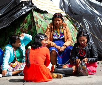 Reubicación de la comunidad Embera. / Foto: AFP.