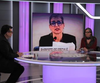 Francesca Albanese en Noches de Opinión. / Foto: Nairo Jacanamijoy.