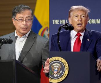Petro sobre propuesta a Trump. / Fotos: AFP y Presidencia.