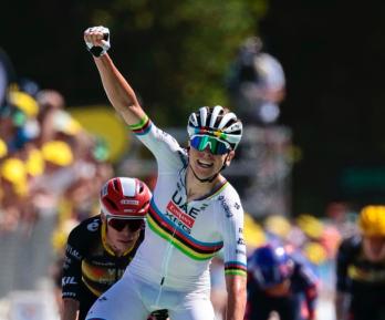 Tadej Pogačar ganó la séptima etapa del Tour de Francia y volvió a ser líder
