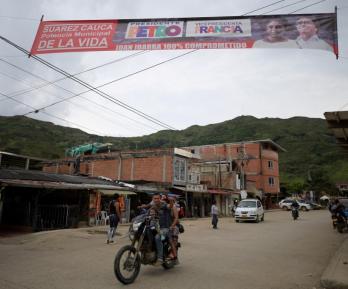 Publicidad del Pacto Histórico en Suárez, Cauca.