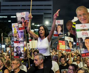 Manifestantes en Tel-Aviv.