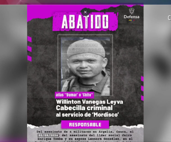 alias Dumar, cuarto cabecilla de las disidencias de Iván Mordisco, estructura Jacobo Arenas.