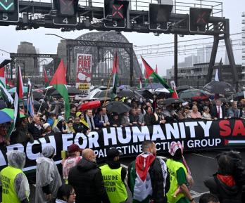 Movilización por Franja de Gaza en Australia. / Foto: AFP.