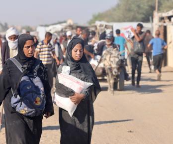 Ayuda humanitaria en Gaza. / Foto: AFP.