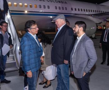 Presidente Petro llegando a Estados Unidos