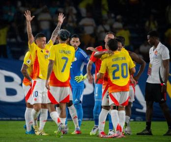 Selección Colombia celebra la clasificación. / Foto: Santiago Villegas - RTVC.